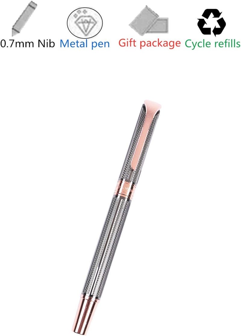 Penneed Rollerball Pen Gift Set for Men Women Executive Home Office Use, with Gift box Refillable 0.7mm Black Ink G5(Dark Gray) - Image 3